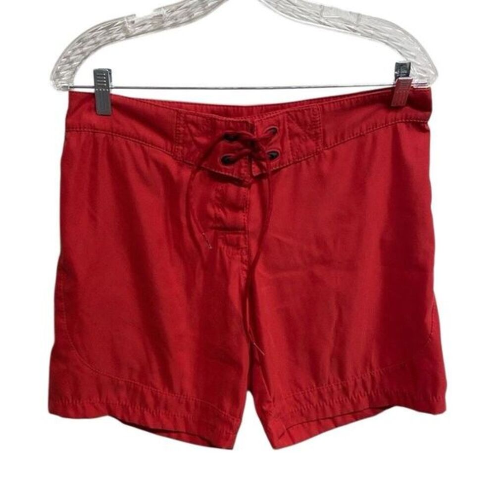 Vintage Y2K Helly Hansen Red Board Shorts Size S Lace Up Floral Surf Swim Trunks